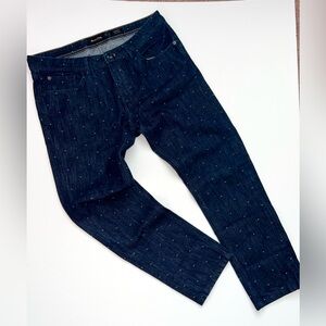 Massimo Dutti Dark Wash Slim Fit Jeans Embroidered dots Women’s 31